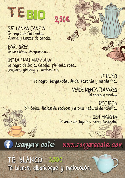 Carta merienda "Sangara Café" cara B
